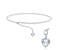 CZ Heart Silver Bracelet BRS-444